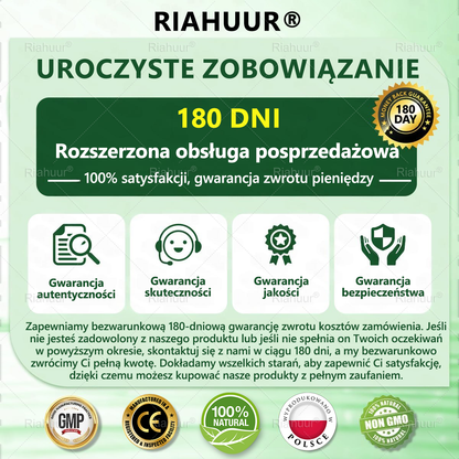 Riahuur®Zostało tylko 5 opakowań! Dajemy dodatkowe 30% zniżki! Zadbaj o formę i zdrowie teraz. Przegapisz – kolejna szansa dopiero w przyszłym roku!